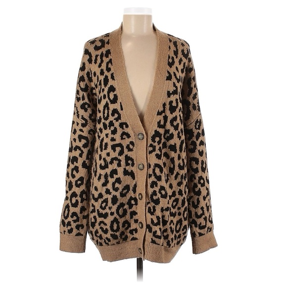 ZARA Oversize Animal Print Leopard Cardigan - Picture 2 of 6